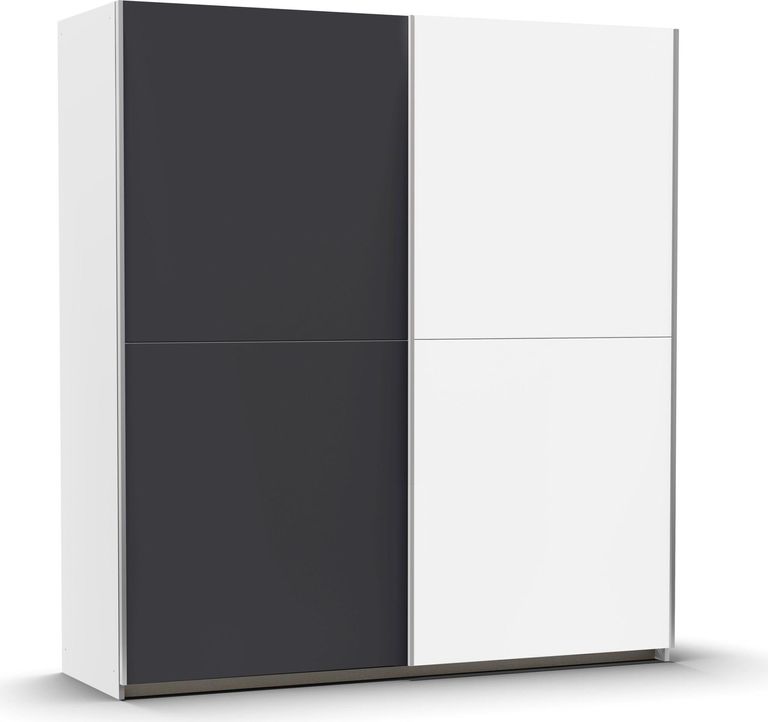 Rauch Saturn 175cm 2 Door Sliding Wardrobe - Alpine White and Metallic Dark Grey