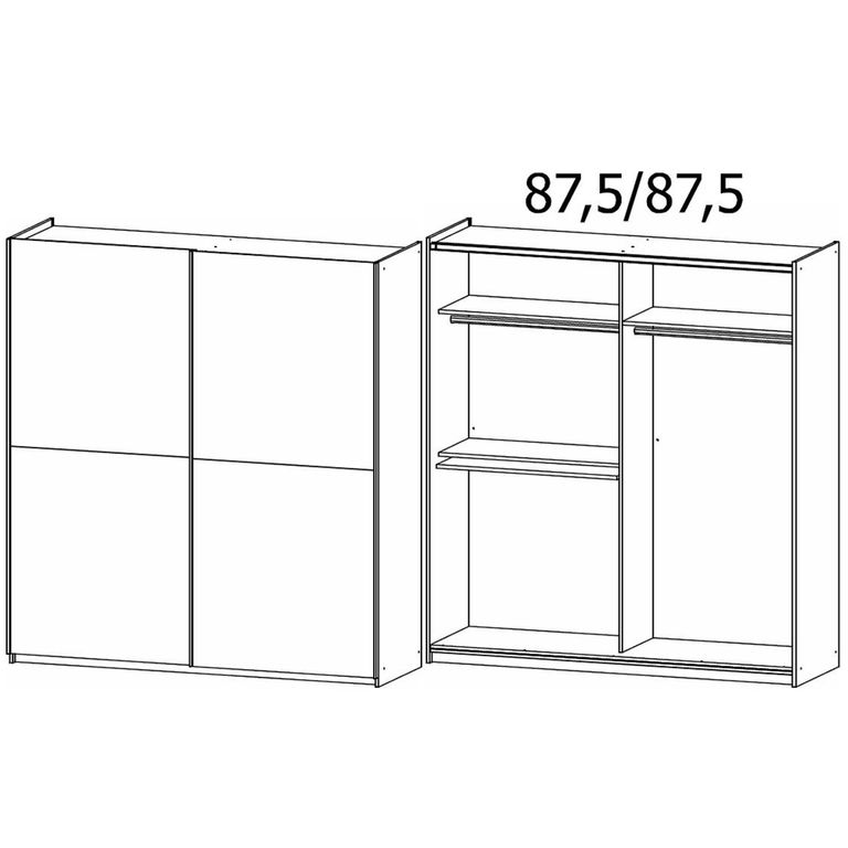 Rauch Saturn 175cm 2 Door Sliding Wardrobe with Extras - Alpine White