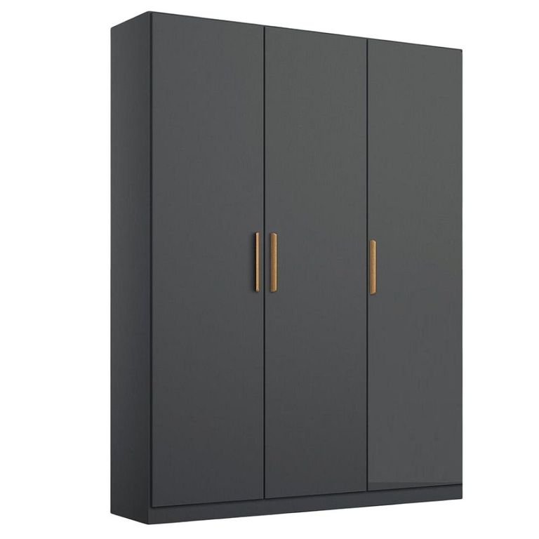 Rauch Skandi 136cm 3 Door Wardrobe - Metallic Dark Grey