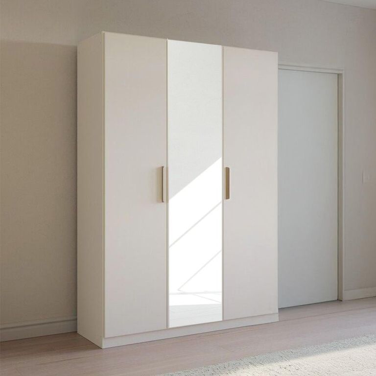 Rauch Skandi 136cm 3 Door Wardrobe with Mirror - Alpine White