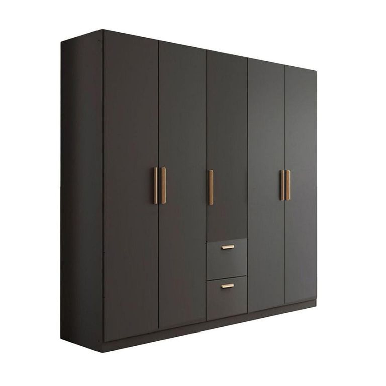 Rauch Skandi 226cm 5 Door Wardrobe with Drawer - Metallic Dark Grey