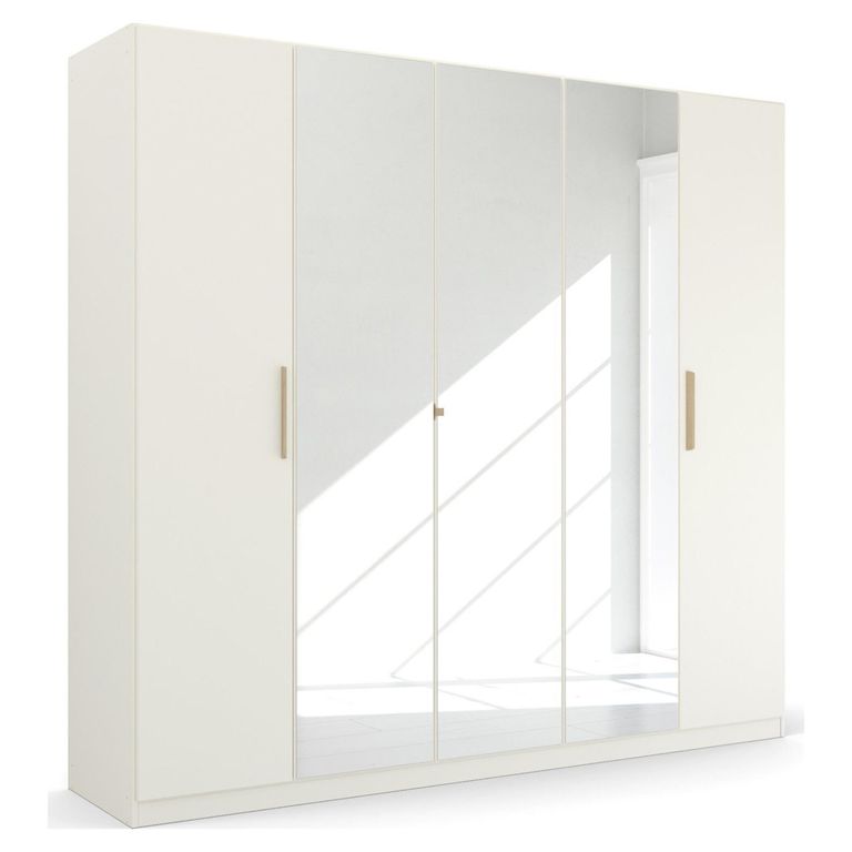 Rauch Skandi 226cm 5 Door Wardrobe with Mirror - Alpine White