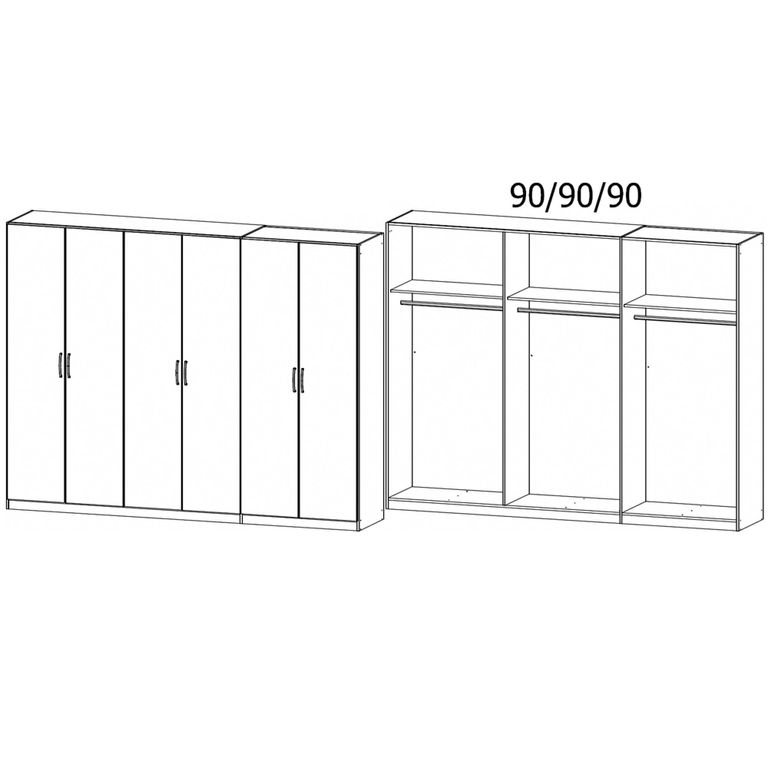 Rauch Skandi 271cm 6 Door Wardrobe - Alpine White