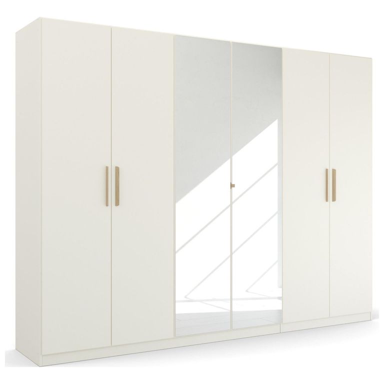 Rauch Skandi 271cm 6 Door Wardrobe with Mirror - Alpine White
