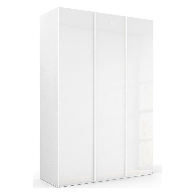 Rauch Skat Meridian 151cm 3 Door Wardrobe - Alpine White and Crystal White Glass
