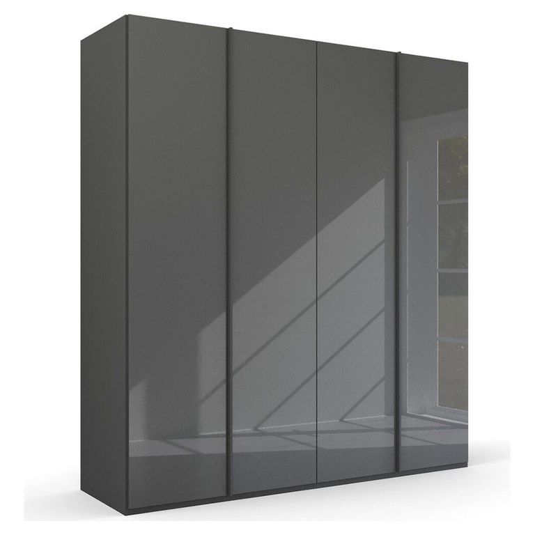Rauch Skat Meridian 201cm 4 Door Wardrobe - Graphite and Basalt Glass