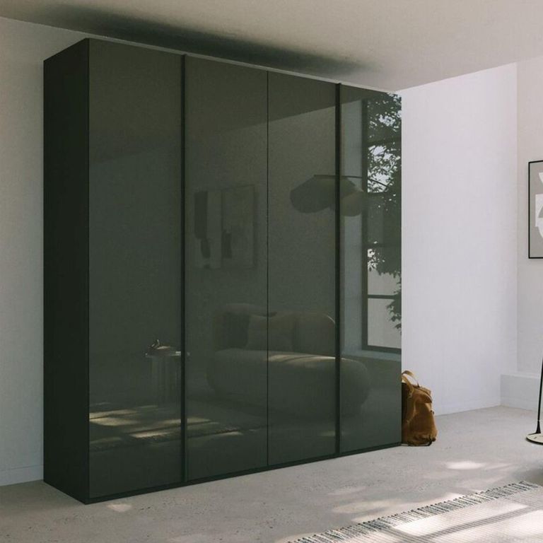 Rauch Skat Meridian 201cm 4 Door Wardrobe - Graphite and Basalt Glass