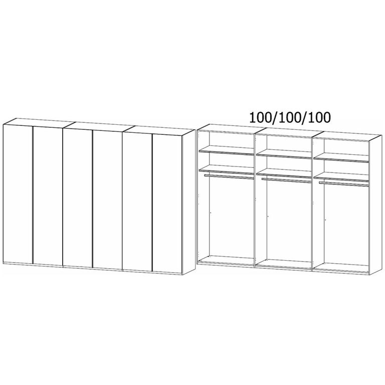 Rauch Skat Meridian 301cm 6 Door Wardrobe - Alpine White