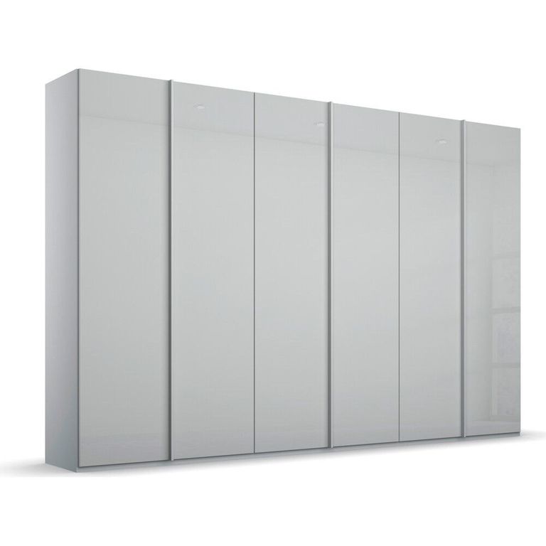 Rauch Skat Meridian 301cm 6 Door Wardrobe - Silk Grey and Silk Grey Glass