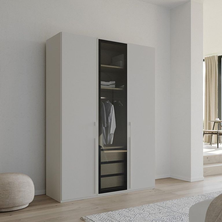 Rauch Skat Shine 151cm 3 Door Wardrobe - Silk Grey