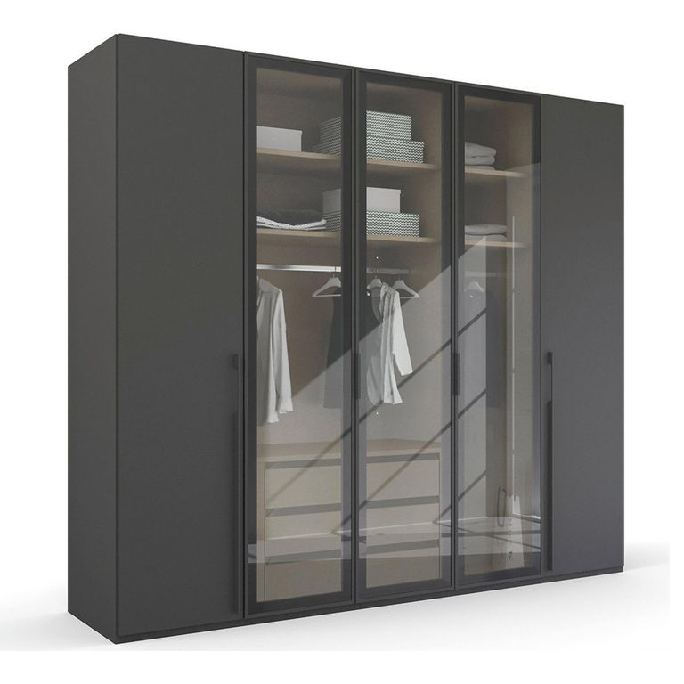 Rauch Skat Shine 251cm 5 Door Wardrobe - Graphite