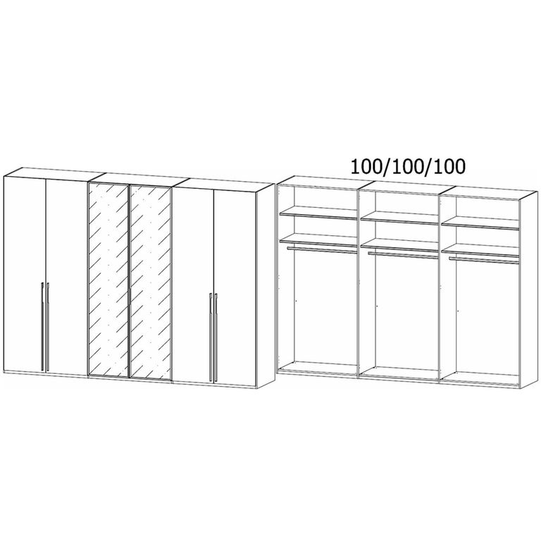 Rauch Skat Shine 301cm 6 Door Wardrobe - Alpine White