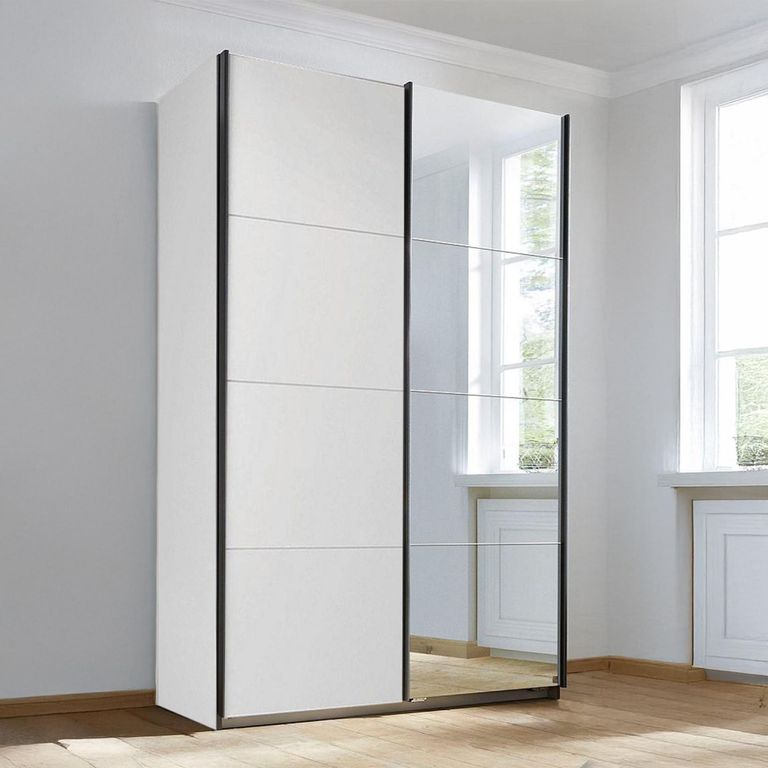 Rauch Subito 136cm 2 Door Sliding Wardrobe with Mirror - Alpine White