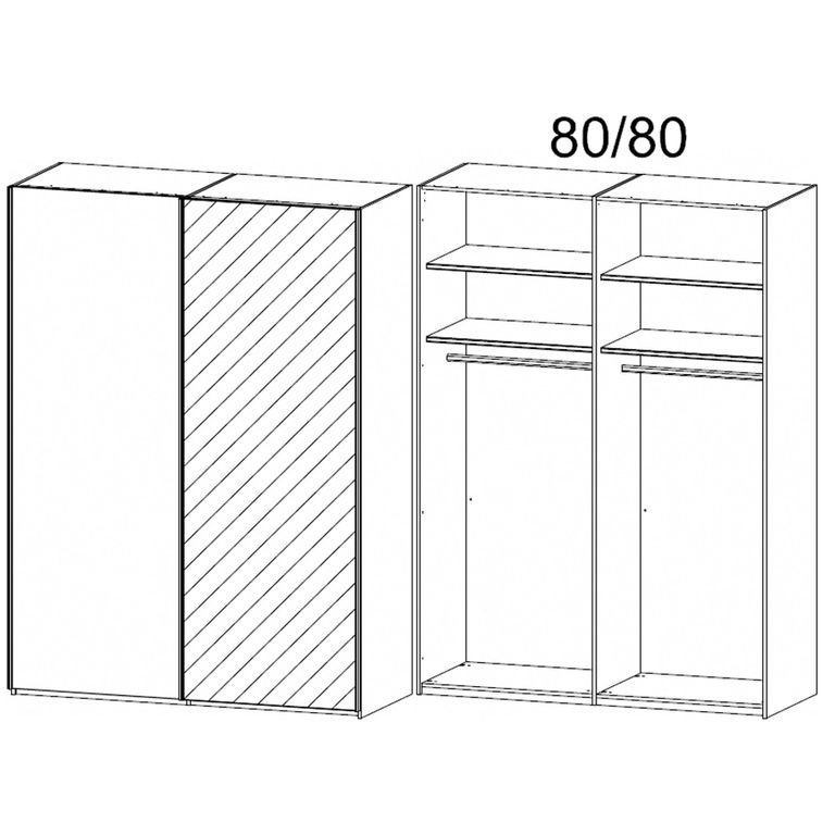 Rauch Taro 162cm 2 Door Sliding Wardrobe with Mirror - Graphite