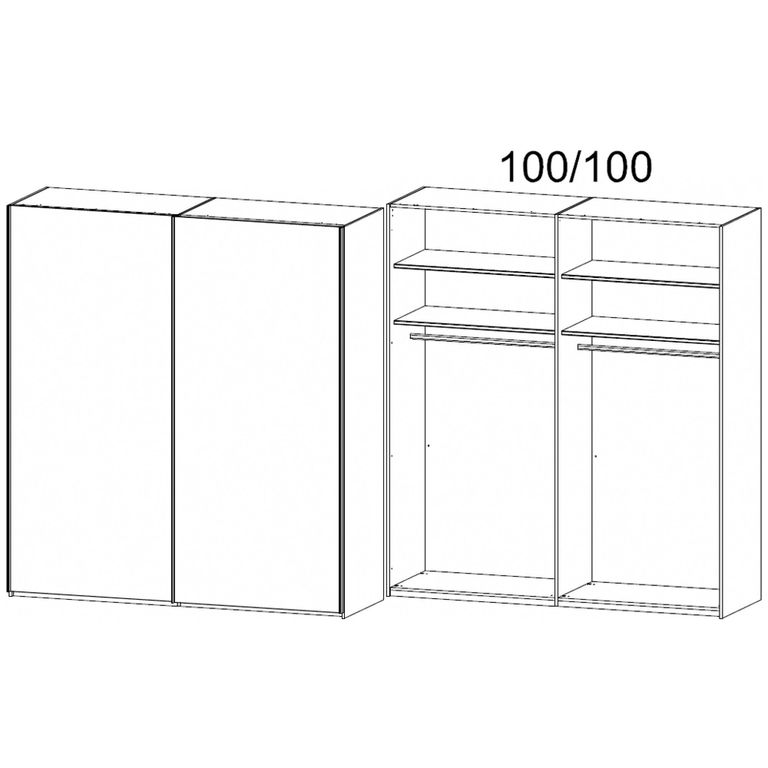 Rauch Taro 201cm 2 Door Sliding Wardrobe - Alpine White
