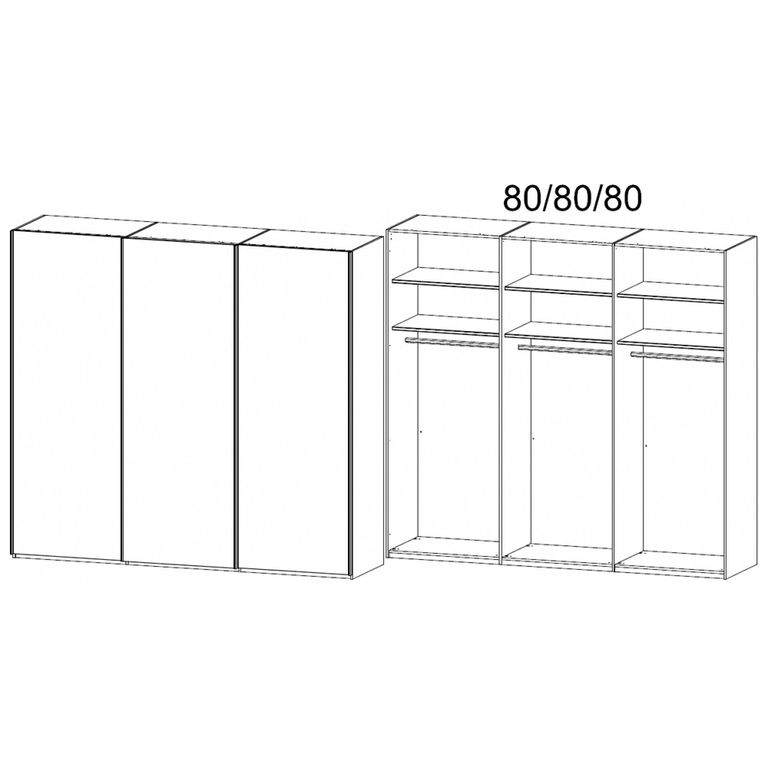 Rauch Taro 242cm 3 Door Sliding Wardrobe - Alpine White