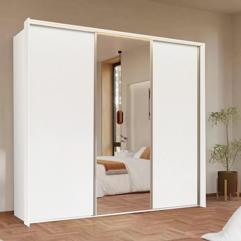 Rauch Taro 242cm 3 Door Sliding Wardrobe with Mirror - Alpine White