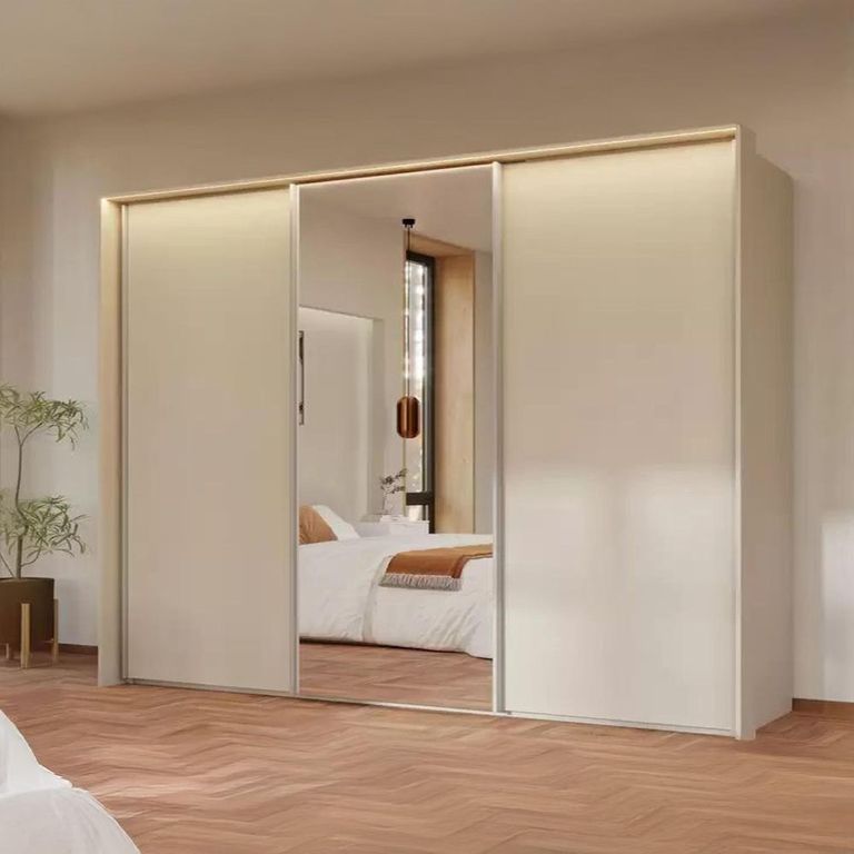 Rauch Taro 301cm 3 Door Sliding Wardrobe with Mirror - Champagne