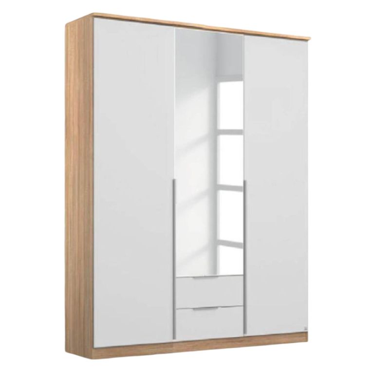 Rauch Texas 136cm 3 Door Combi Wardrobe - Sonoma Oak and Alpine White