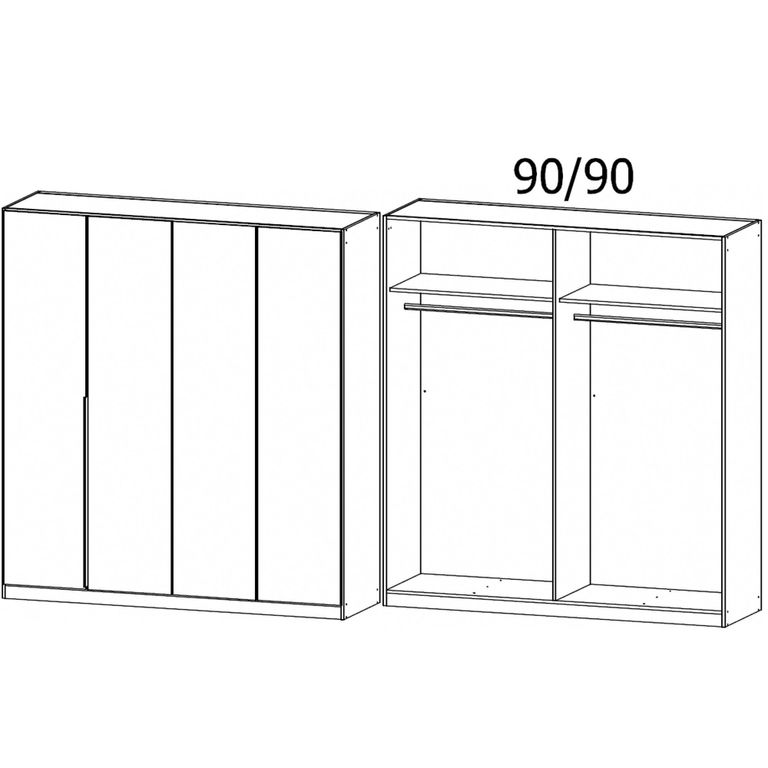 Rauch Texas 181cm 4 Door Wardrobe - Alpine White