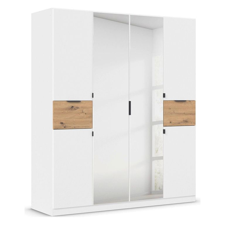 Rauch Ticao 181cm 6 Door Combi Wardrobe - Alpine White and Artisan Oak