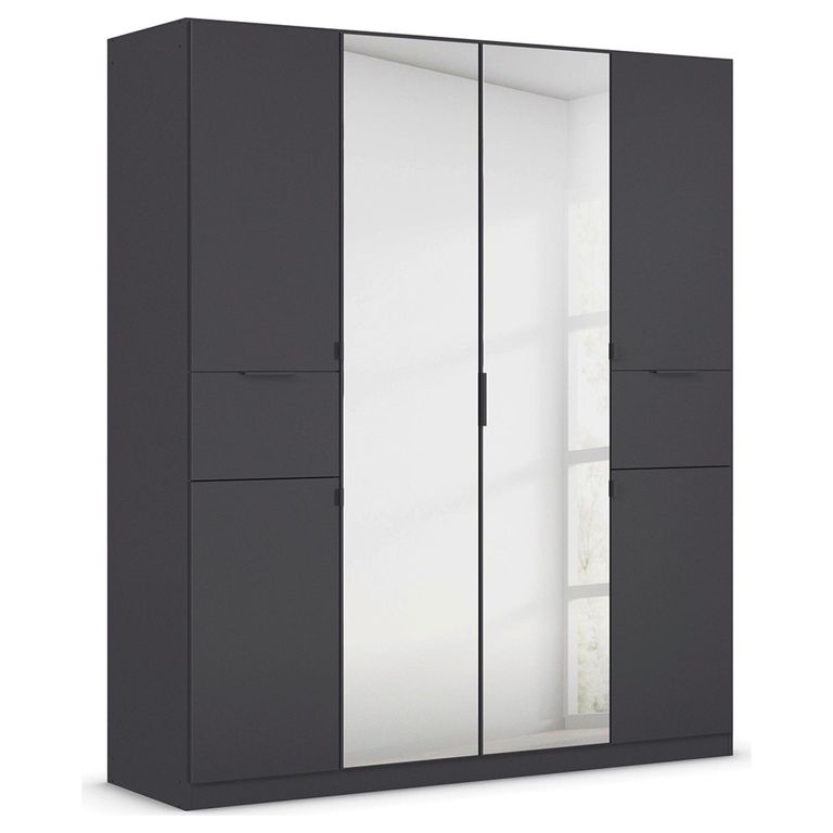 Rauch Ticao 181cm 6 Door Combi Wardrobe - Metallic Dark Grey