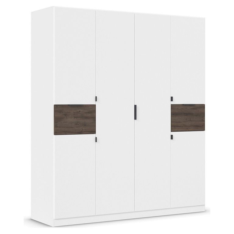 Rauch Ticao 181cm 6 Door Wardrobe - Alpine White and Atlantic Dark Oak