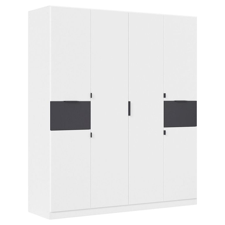 Rauch Ticao 181cm 6 Door Wardrobe - Alpine White and Metallic Dark Grey
