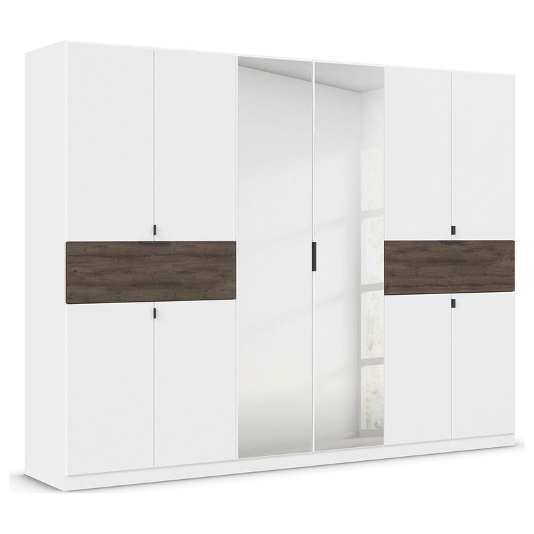 Rauch Ticao 271cm 10 Door Combi Wardrobe - Alpine White and Atlantic Dark Oak