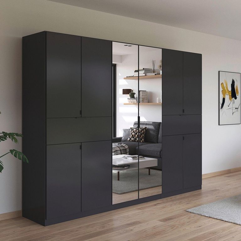 Rauch Ticao 271cm 10 Door Combi Wardrobe - Metallic Dark Grey