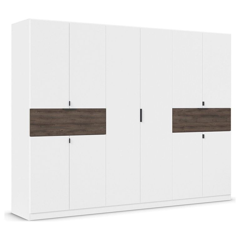 Rauch Ticao 271cm 10 Door Wardrobe - Alpine White and Atlantic Dark Oak