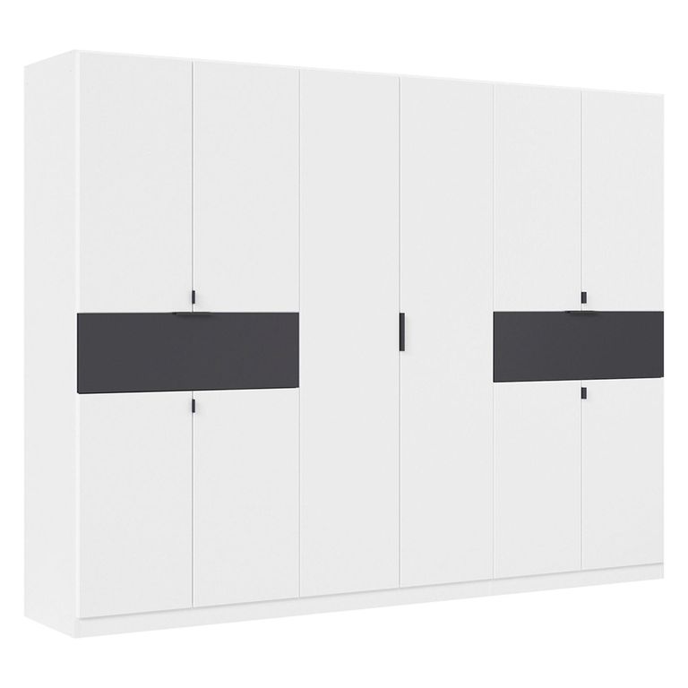 Rauch Ticao 271cm 10 Door Wardrobe - Alpine White and Metallic Dark Grey