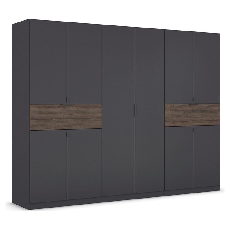Rauch Ticao 271cm 10 Door Wardrobe - Metallic Dark Grey and Atlantic Dark Oak