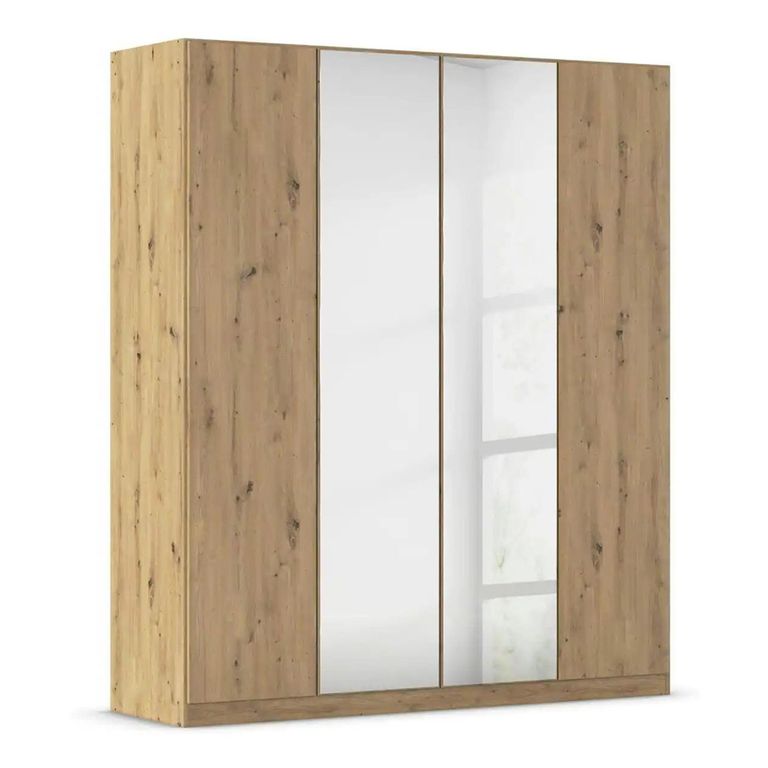 Rauch Wingview Lite 181cm 4 Door Wardrobe with Mirror - Artisan Oak