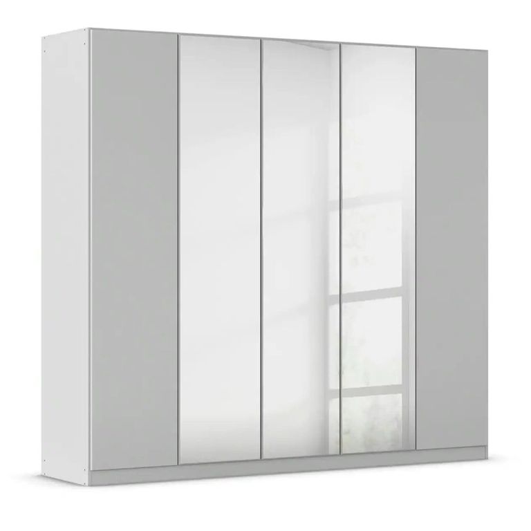Rauch Wingview Lite 226cm 5 Door Wardrobe with Mirror - Silk Grey