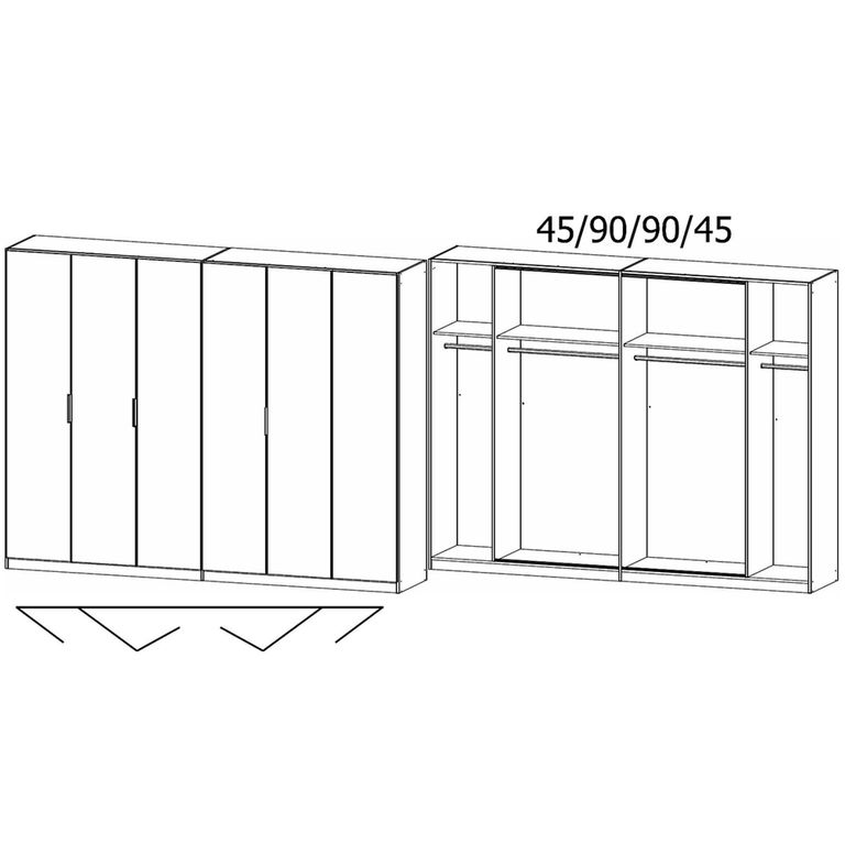 Rauch Wingview Lite 271cm 6 Door Wardrobe - Metallic Dark Grey