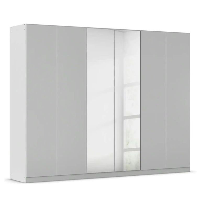 Rauch Wingview Lite 271cm 6 Door Wardrobe with Mirror - Silk Grey
