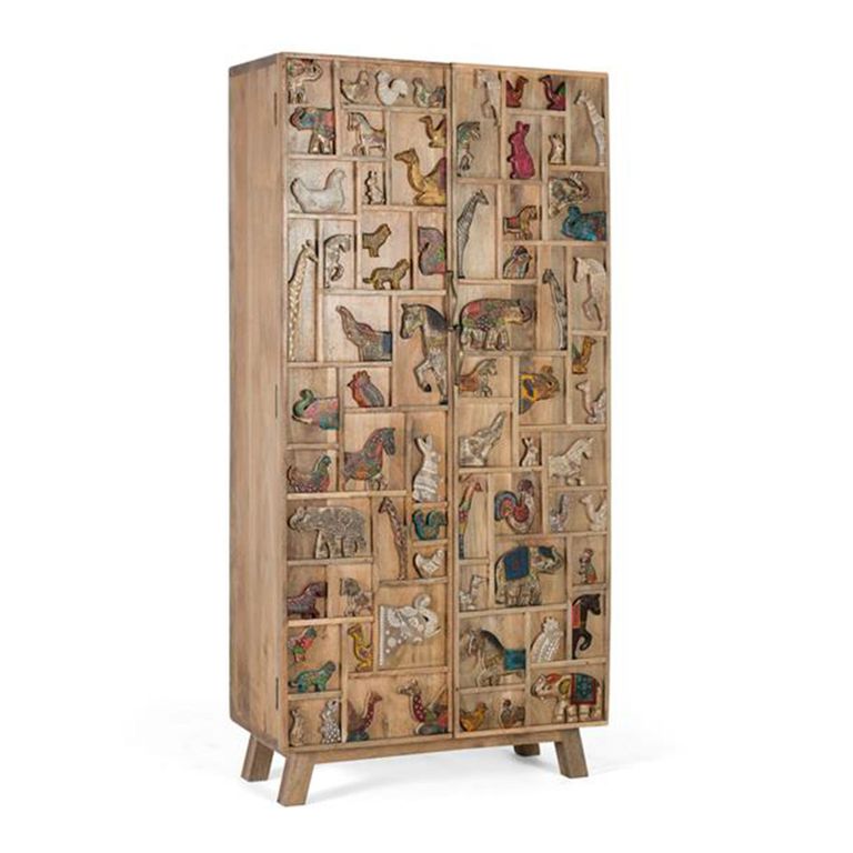 Safari Wardrobe - Mango Wood - 2 Door
