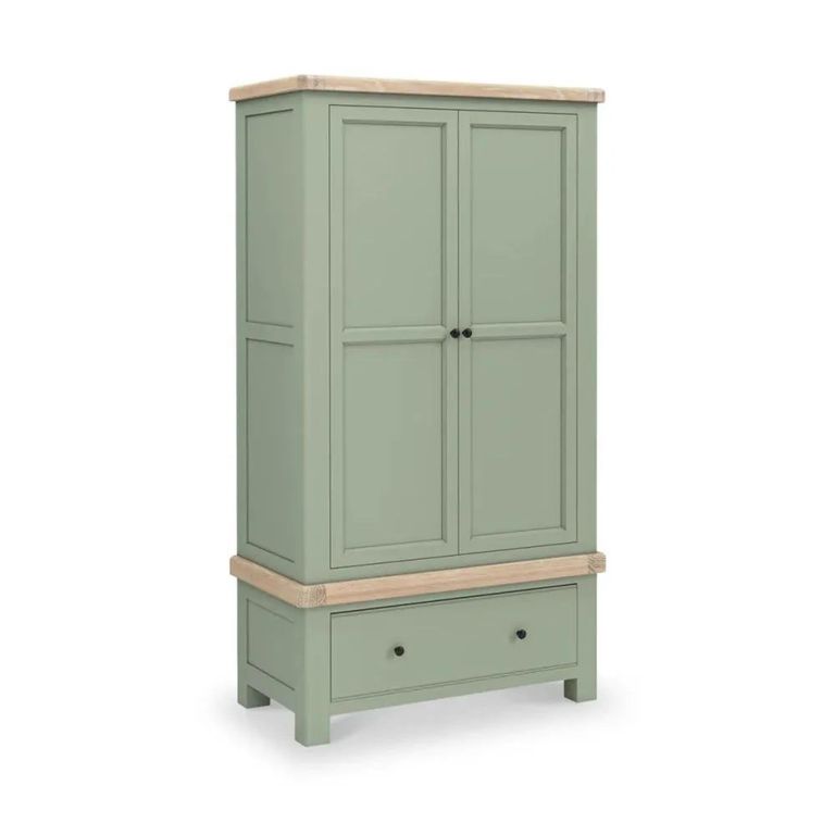 Salcombe Double Wardrobe - 2 Door 1 Drawer - Sage Oak