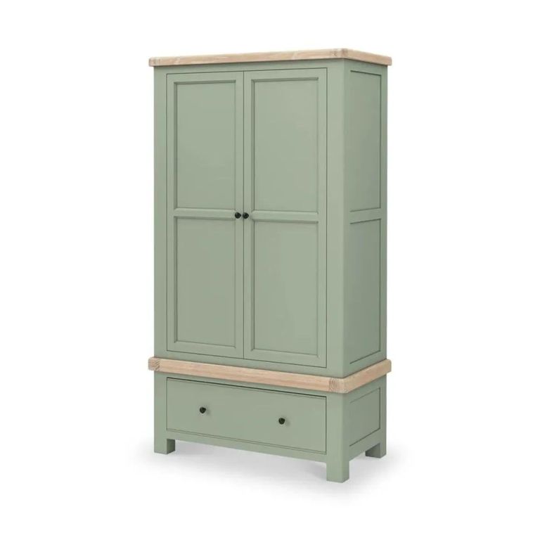 Salcombe Double Wardrobe - 2 Door 1 Drawer - Sage Oak