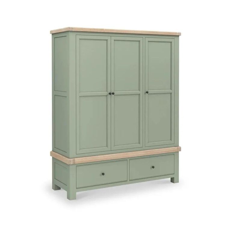 Salcombe Wardrobe - 3 Door 2 Drawer - Sage Oak
