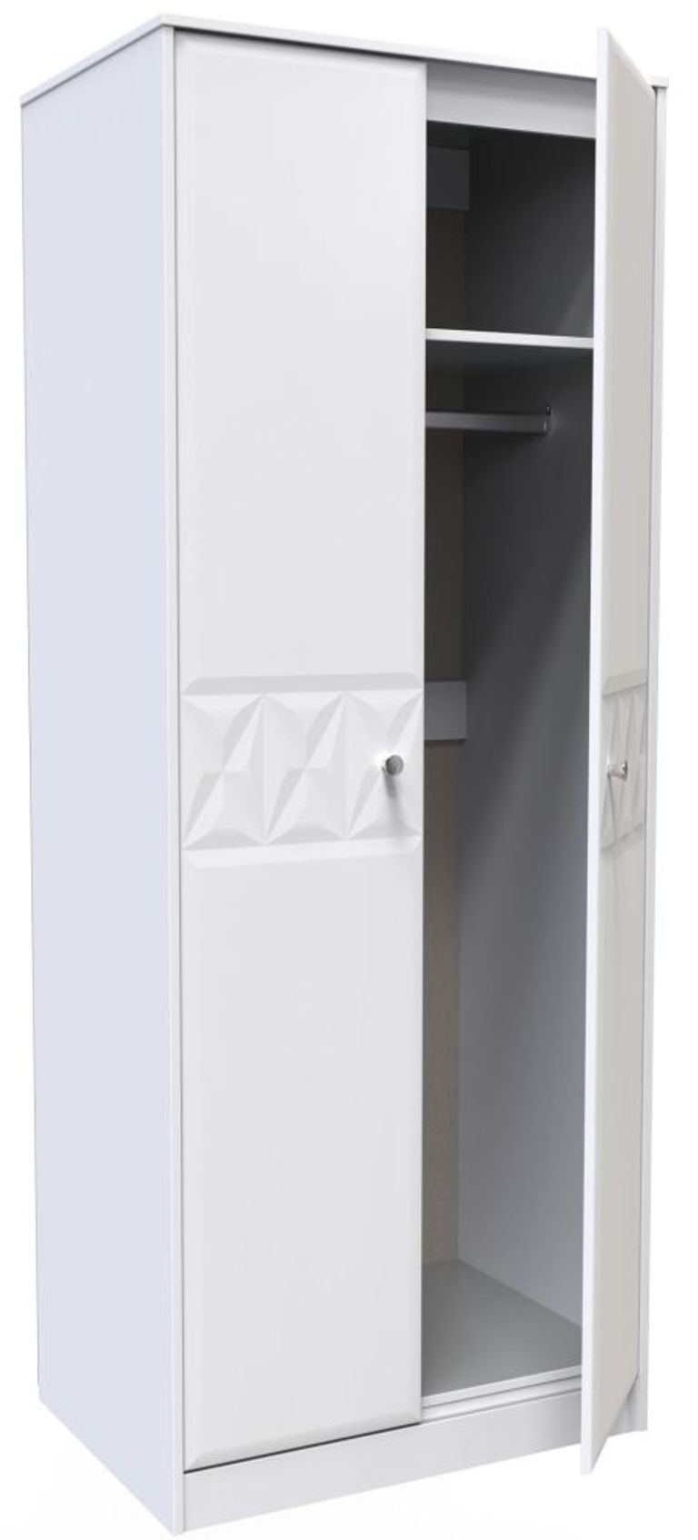 San Jose Matt White 2 Door Plain Tall Wardrobe