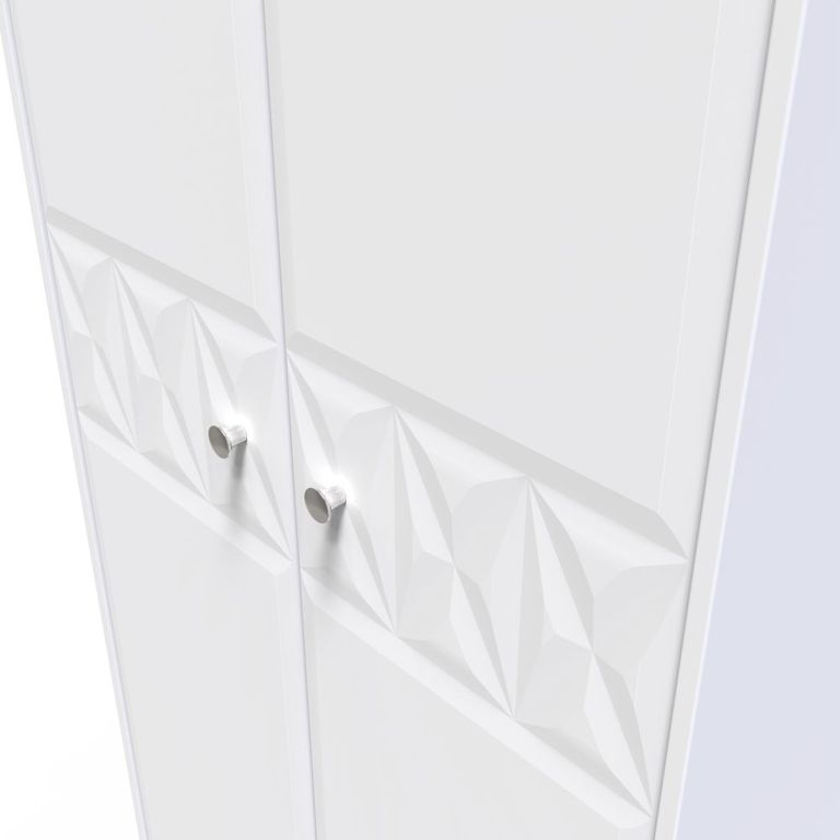 San Jose Matt White 2 Door Plain Tall Wardrobe
