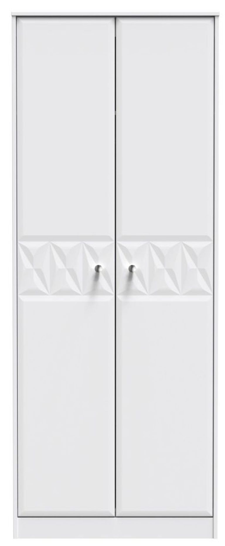 San Jose Matt White 2 Door Plain Tall Wardrobe