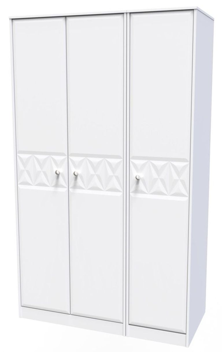 San Jose White 3 Door Tall Triple Wardrobe