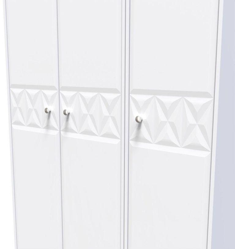 San Jose White 3 Door Tall Triple Wardrobe