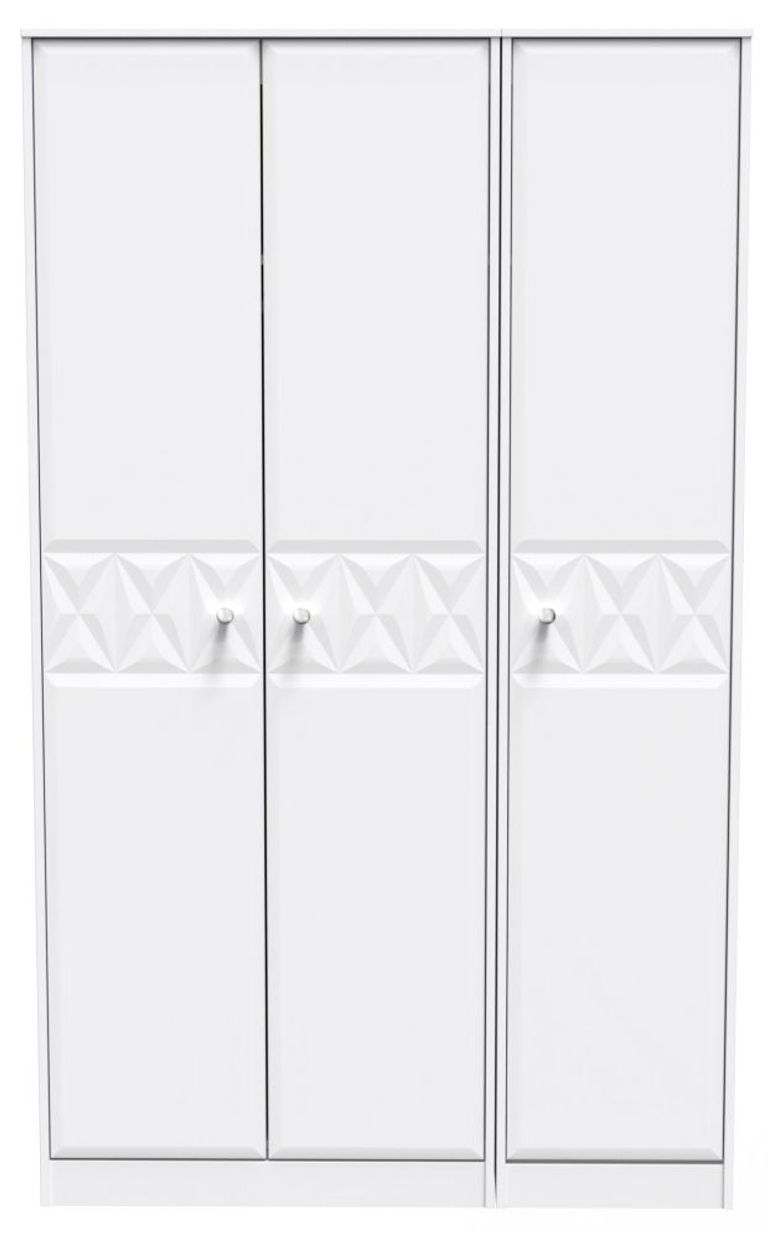 San Jose White 3 Door Tall Triple Wardrobe