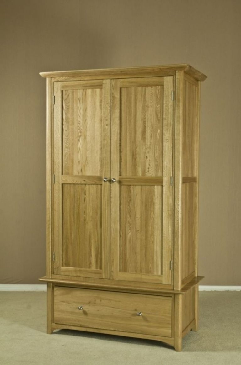 Shaker Oak 2 Door 1 Drawer Wardrobe