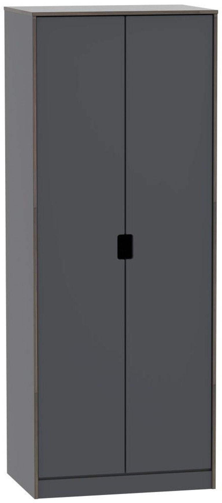 Shanghai Graphite 2 Door Plain Tall Wardrobe