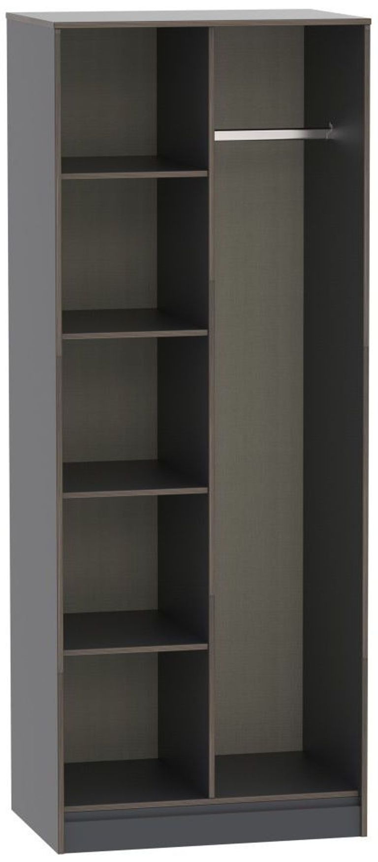 Shanghai Graphite Front Open Shelf Wardrobe